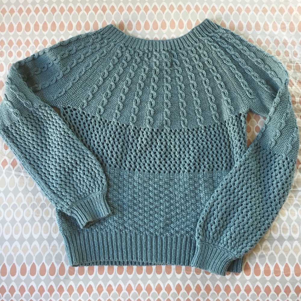 Anthro Blue Knitted Sweater
